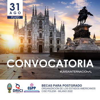 BECA POSTGRADO  | OEA (Organización de los Estados Americanos) y CISE-POLIMI (Consorcio de Ingeniería en el Politecnico di Milano)